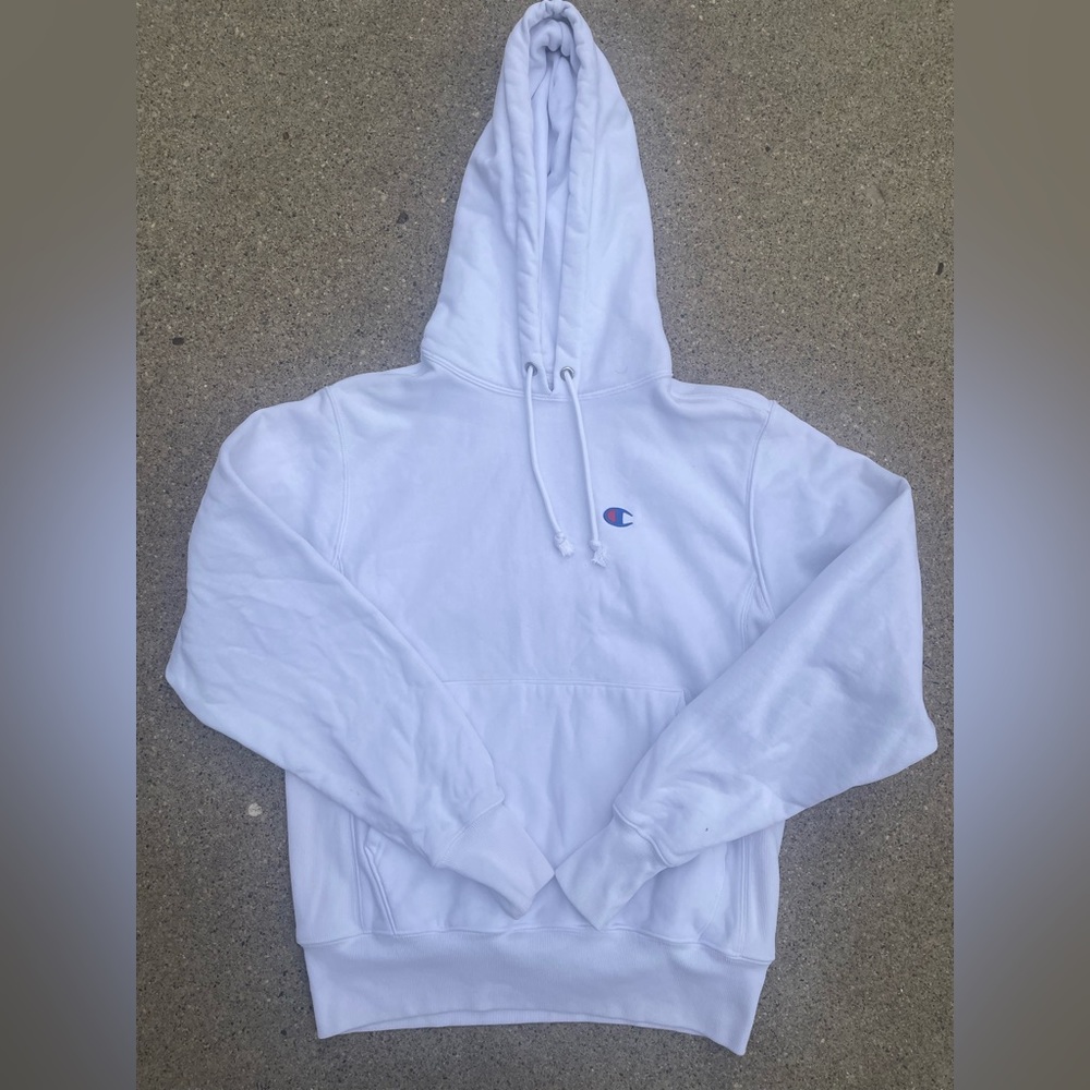Vintage Champion Reverse Weave White Hoodie
